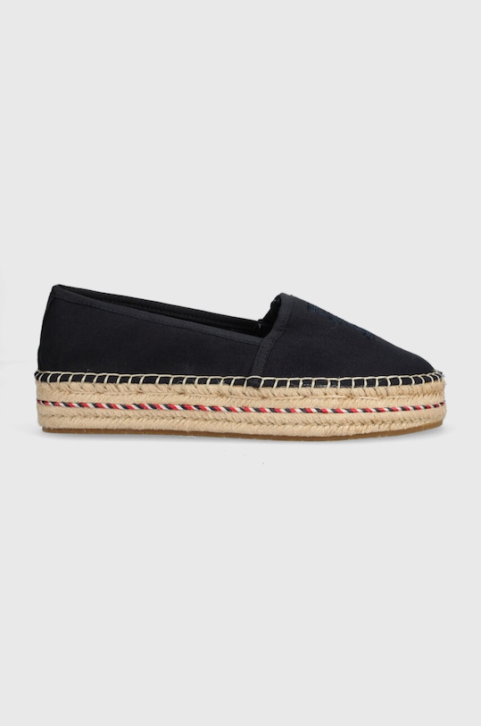 Εσπαντρίγιες Tommy Hilfiger TH EMBROIDERED FLATFORM ίσια πλατφόρμα σκούρο μπλε FW0FW07014