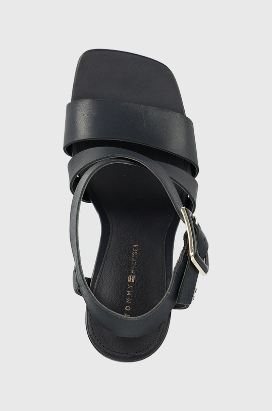 Tommy Hilfiger sandały skórzane HARDWARE BLOCK HIGH HEEL granatowy FW0FW07016