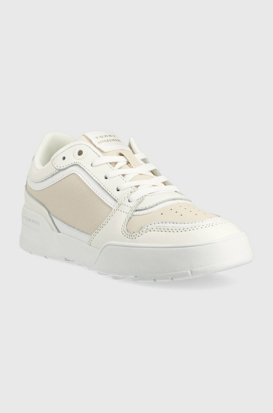 Tommy Hilfiger sneakersy skórzane LOW TH BASKET SNEAKER FW0FW07024 beżowy SS23