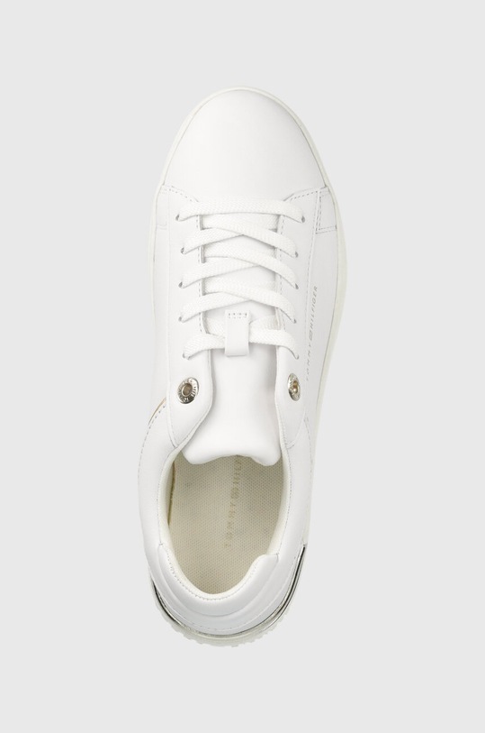 Шкіряні кросівки Tommy Hilfiger LUX METALLIC CUPSOLE SNEAKER білий FW0FW07030