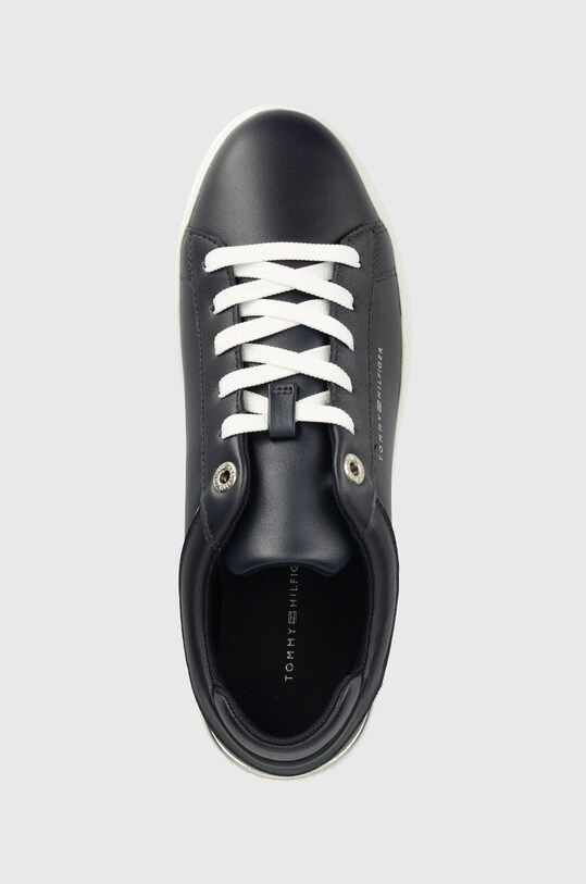 Кожени маратонки Tommy Hilfiger LUX METALLIC CUPSOLE SNEAKER тъмносин FW0FW07030