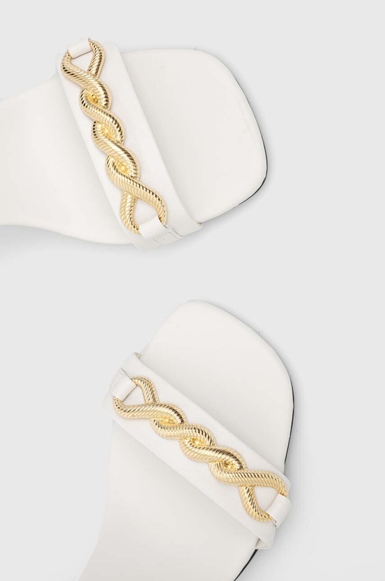 Tommy Hilfiger sandały skórzane TH CHAIN FEMININE HEEL SANDAL FW0FW07076 biały