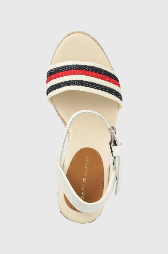 Sandále Tommy Hilfiger CORPORATE WEDGE béžová FW0FW07086