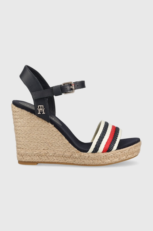 Sandály Tommy Hilfiger CORPORATE WEDGE klín námořnická modř FW0FW07086