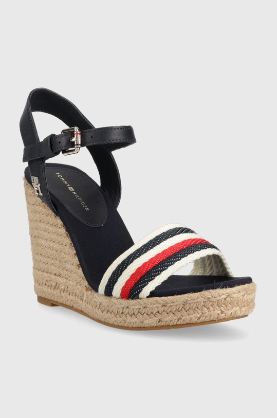 Sandály Tommy Hilfiger CORPORATE WEDGE FW0FW07086 námořnická modř SS23