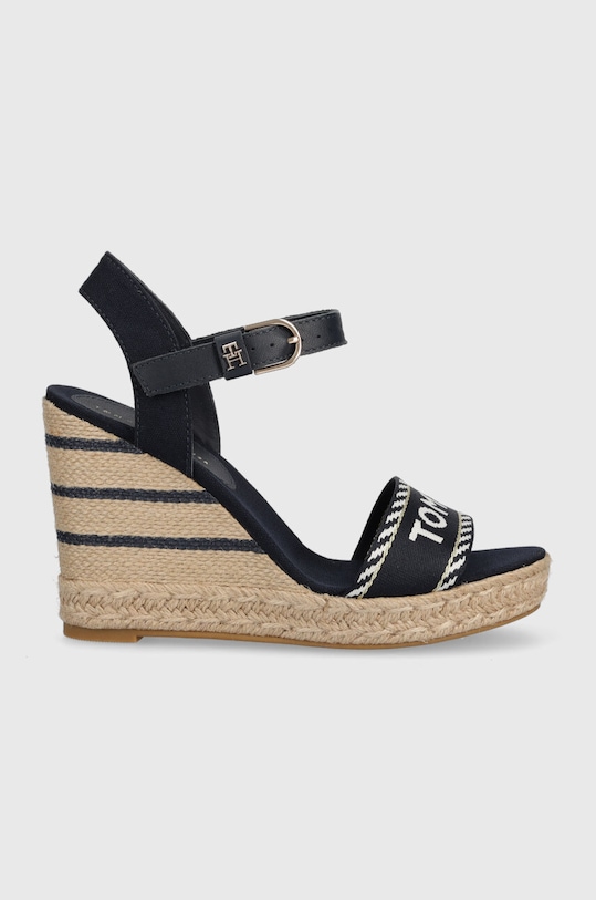 Сандалии Tommy Hilfiger SEASONAL WEBBING WEDGE кожа тёмно-синий FW0FW07088