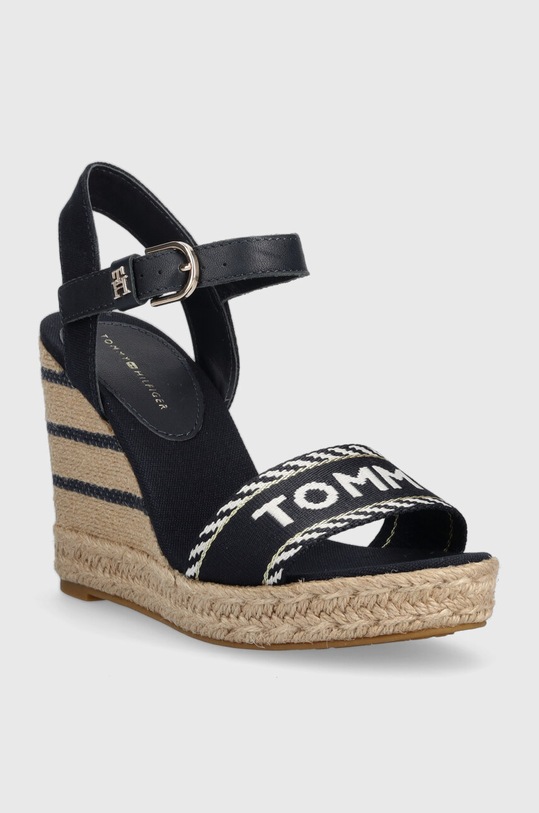 Tommy Hilfiger sandały SEASONAL WEBBING WEDGE FW0FW07088 granatowy SS23
