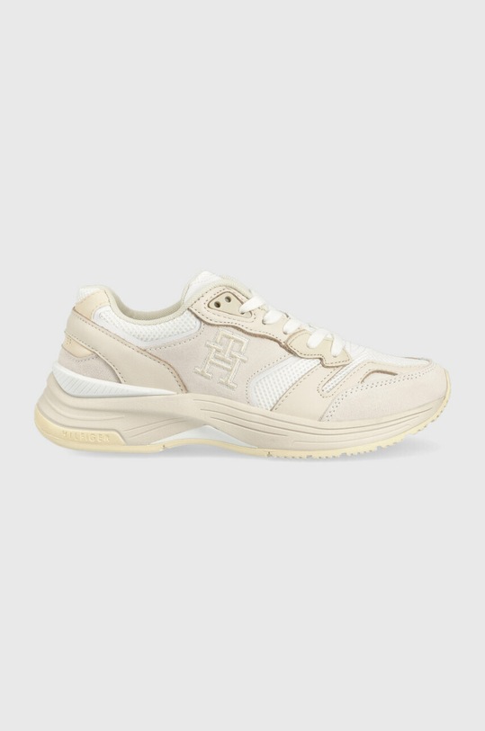 Tenisice Tommy Hilfiger MODERN PREP RUNNER brušena koža bež FW0FW07111