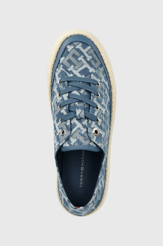 Tommy Hilfiger tenisówki VULC ROPE MONOGRAM DENIM niebieski FW0FW07112