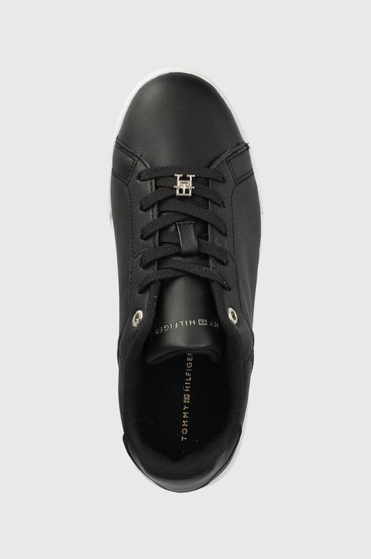 Кожаные кроссовки Tommy Hilfiger COURT SNEAKER GOLDEN TH чёрный FW0FW07116
