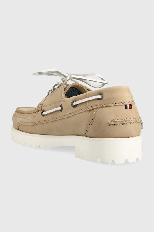Boty Kožené mokasíny Tommy Hilfiger PREMIUM CLEATED W BOAT SHOE FW0FW07128 béžová