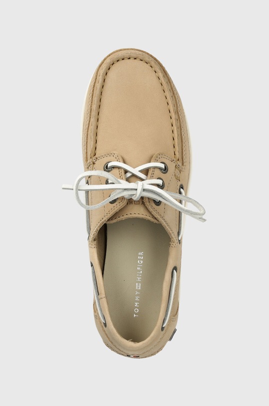 Kožené mokasíny Tommy Hilfiger PREMIUM CLEATED W BOAT SHOE béžová FW0FW07128