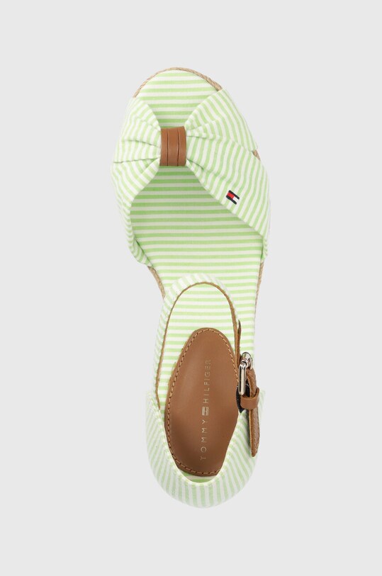 Sandale Tommy Hilfiger HIGH WEDGE SEERSUCKER zelena FW0FW07158