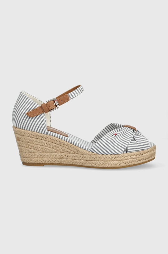 Sandále Tommy Hilfiger HIGH WEDGE SEERSUCKER klinový modrá FW0FW07158