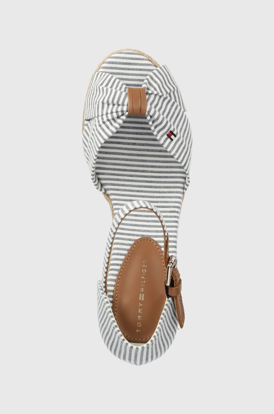 Sandále Tommy Hilfiger HIGH WEDGE SEERSUCKER modrá FW0FW07158