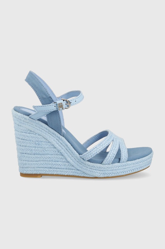 Tommy Hilfiger sandały ESSENTIAL WEDGE SANDAL tekstylny niebieski FW0FW07159