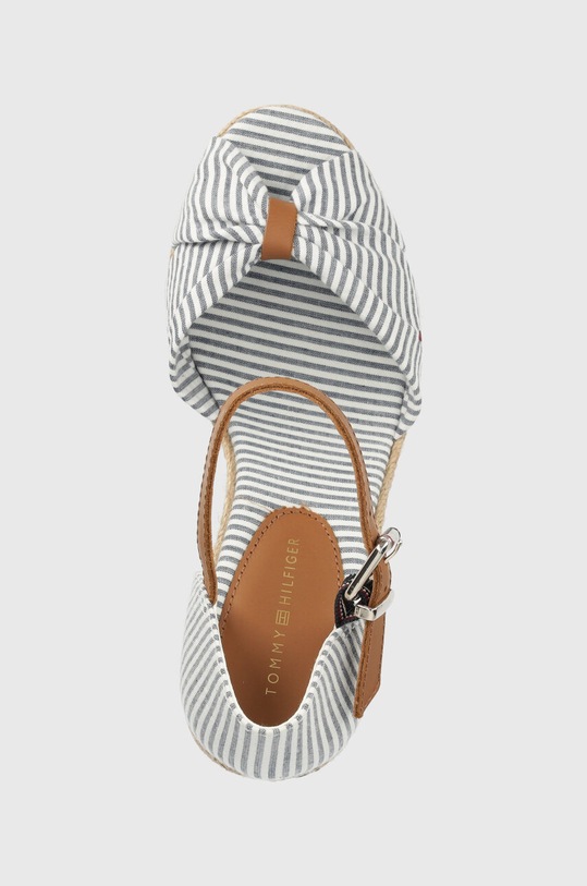 Sandály Tommy Hilfiger BASIC SEERSUCKER HIGH WEDGE modrá FW0FW07160