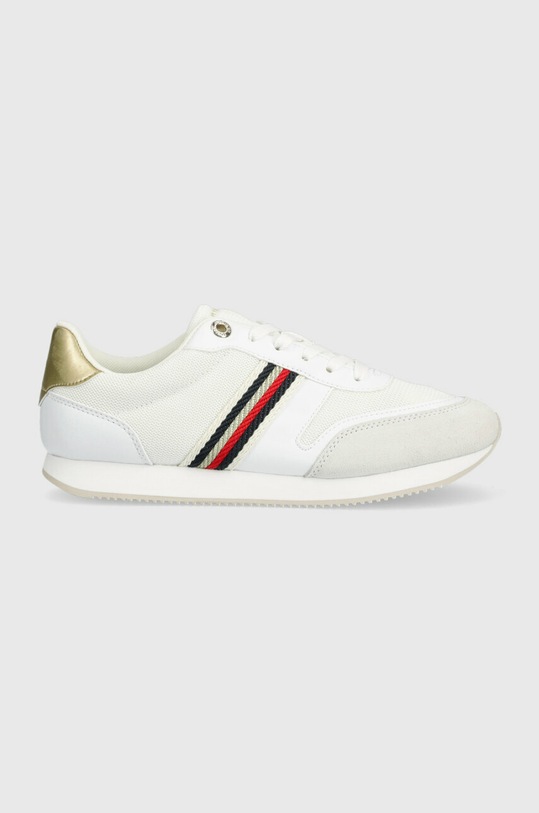 Sneakers boty Tommy Hilfiger ESSENTIAL RUNNER imitace semiše bílá FW0FW07163
