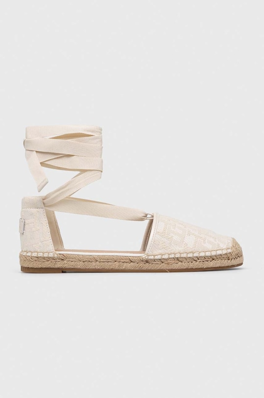 Espadrilky Tommy Hilfiger CLOSED TOE ESPADRILLE MONOGRAM W textilní béžová FW0FW07253