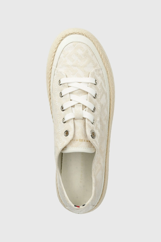 Tommy Hilfiger tenisówki VULC ROPE MONOGRAM WHITE DENIM beżowy FW0FW07254