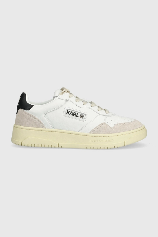 Karl Lagerfeld sneakers din piele KREW KL piele întoarsă alb KL63020.011