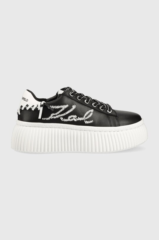 Кожаные кроссовки Karl Lagerfeld KREEPER LO платформа чёрный KL42372.000
