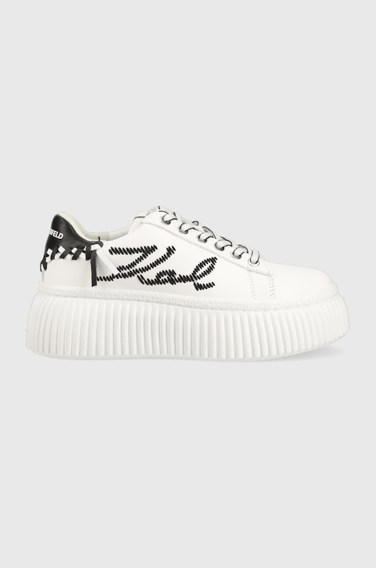 Karl Lagerfeld sneakers din piele KREEPER LO platformă alb KL42372.010