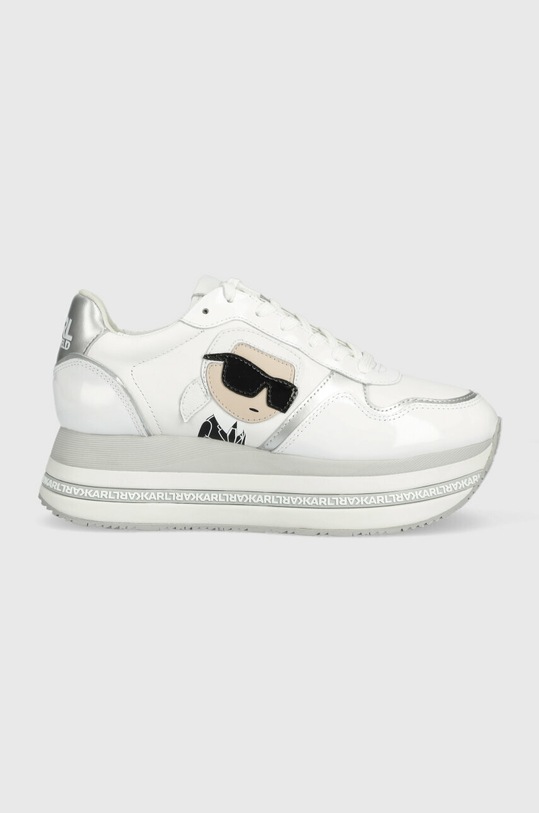 Karl Lagerfeld sneakersy skórzane VELOCITA MAX tekstylny biały KL64930N.311