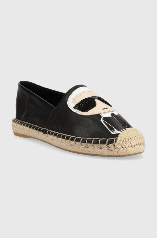 Kožené espadrilky Karl Lagerfeld KAMINI KL80111A.000 černá SS23