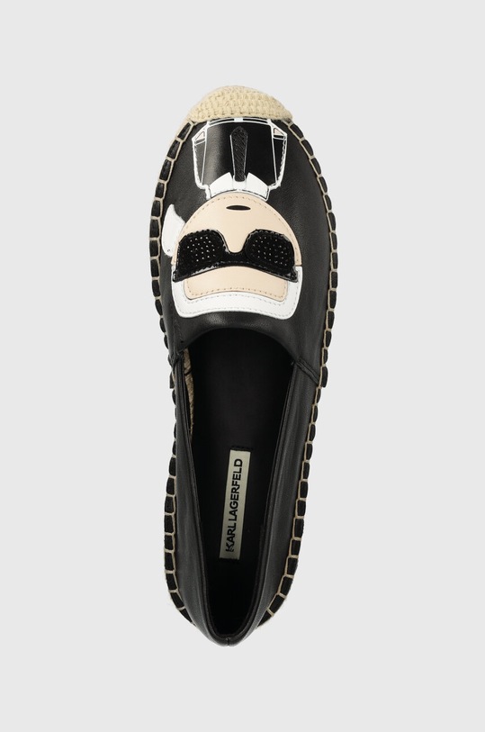 Kožené espadrilky Karl Lagerfeld KAMINI černá KL80111A.000