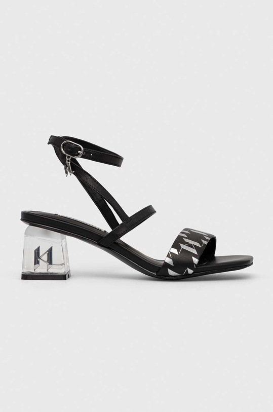 Karl Lagerfeld sandały skórzane ICE BLOK słupek czarny KL33610.000