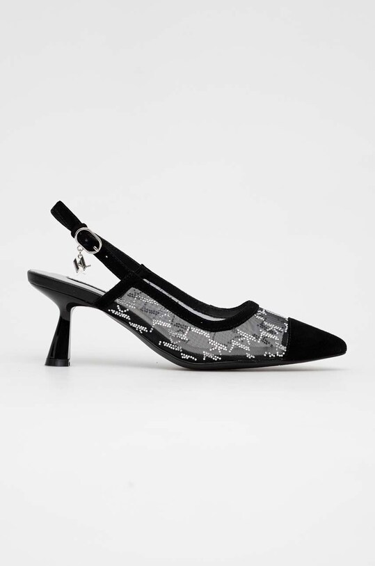 Karl Lagerfeld pantofi cu toc PANACHE calcai expus negru KL30817D.G0S