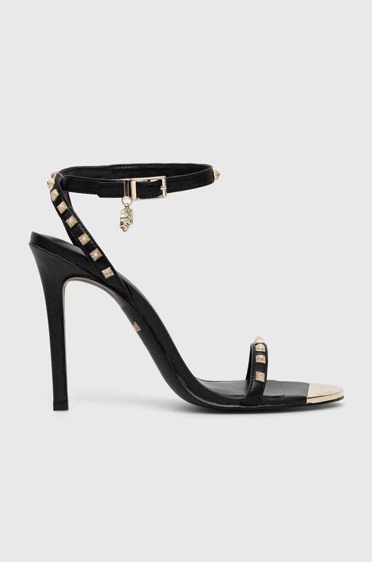 Kožené sandály Just Cavalli přírodní kůže černá 74RB3S20ZP274899