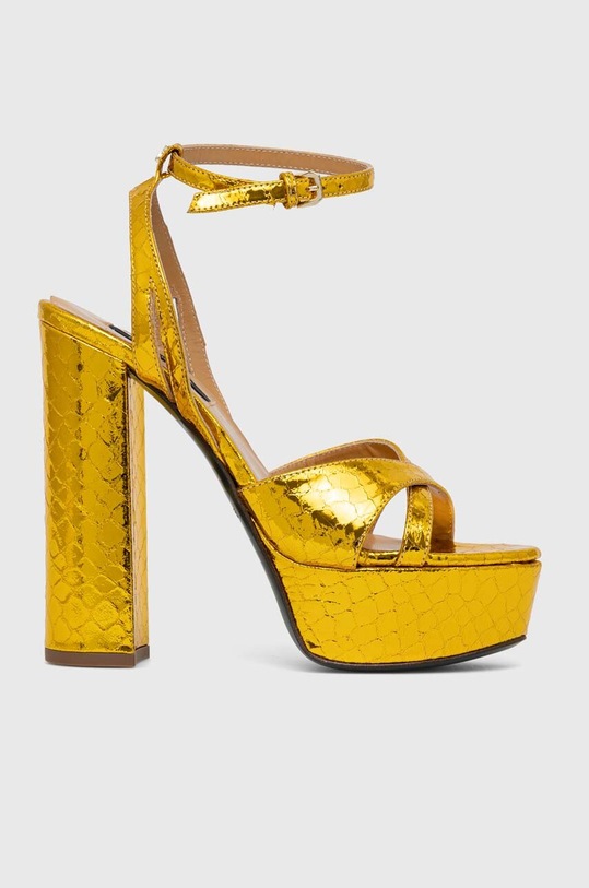 Kožené sandále Patrizia Pepe viac ako 8 cm zlatá 2X0028.L069.Y441