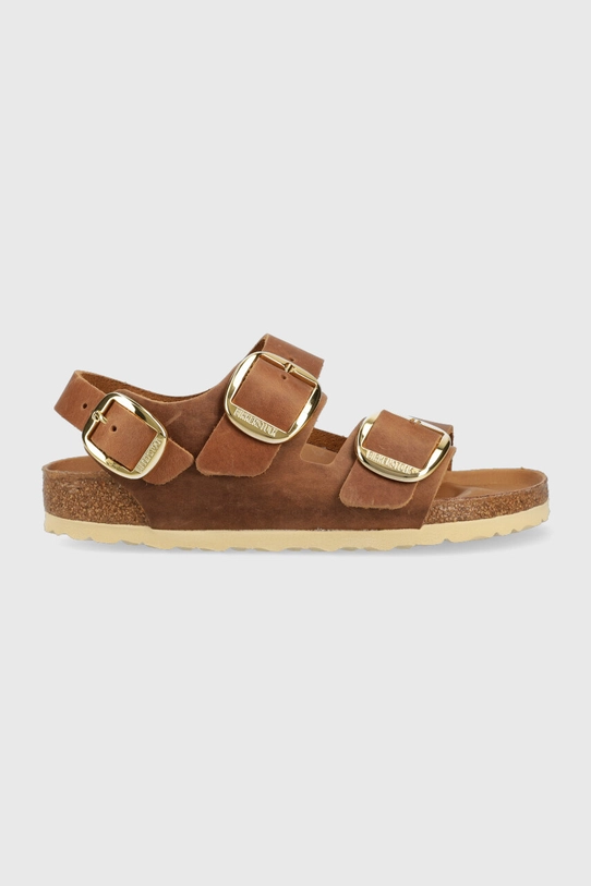 Birkenstock sandale de piele Milano Big Buckle piele maro 1024067