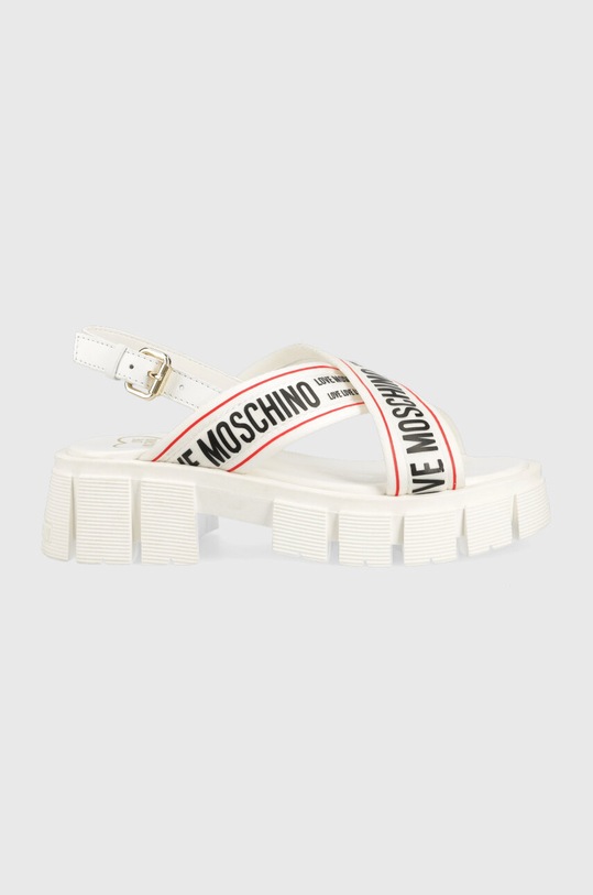 Love Moschino sandały płaski biały JA16186G0GIX210A