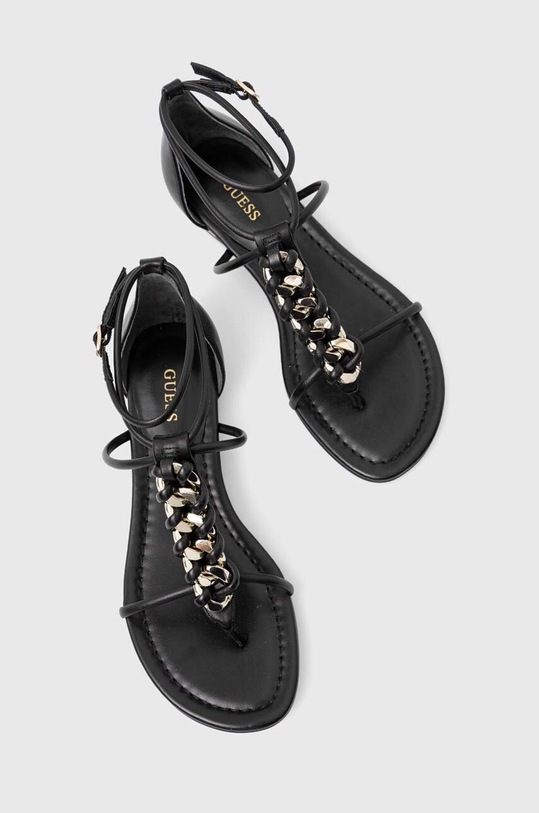 Кожени сандали Guess CADHA FL6CDH.LEA21.BLACK черен SS23