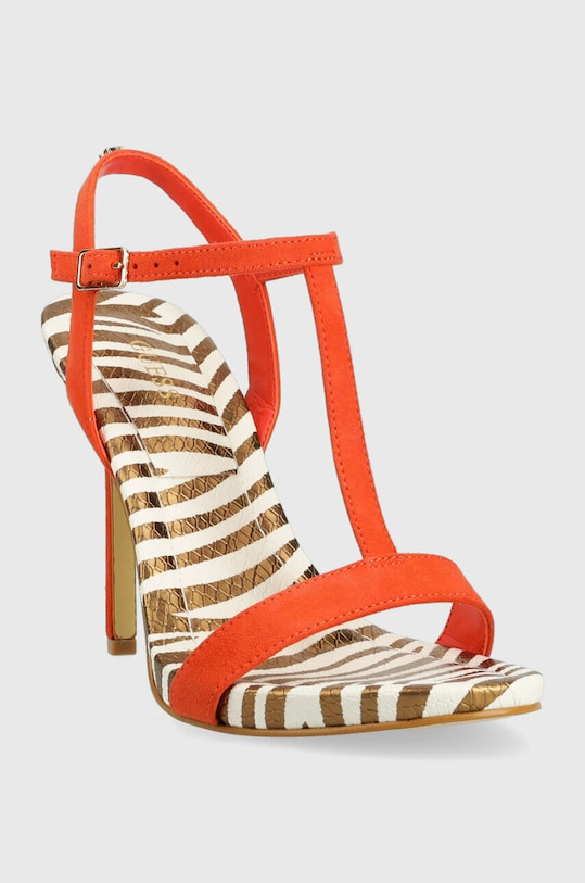 Guess sandały zamszowe FACY FL6FAC.SUE03.ORANG pomarańczowy SS23