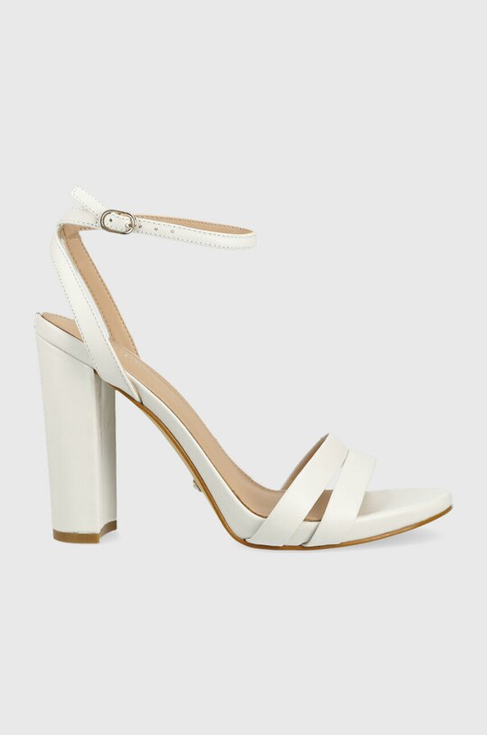 Кожени сандали Guess FYNLEE гладка кожа бял FL6FYN.LEA03.WHITE