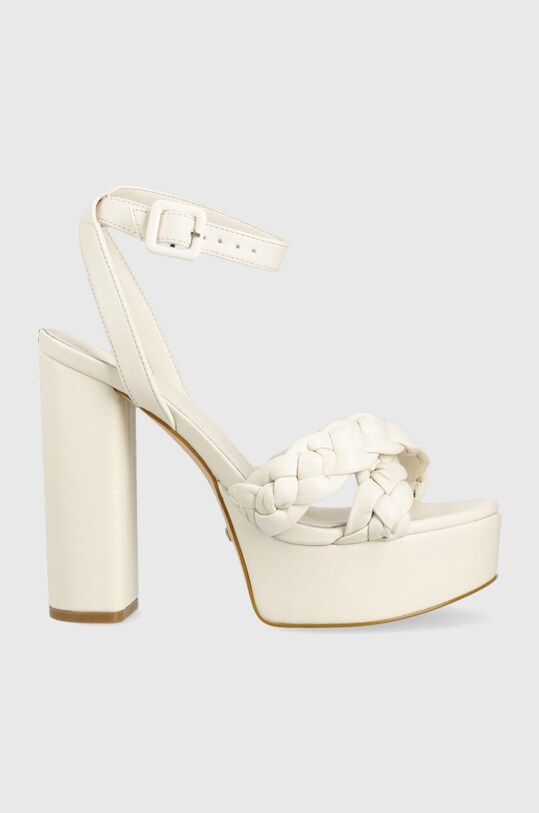 Σανδάλια Guess GABIRA απομίμηση λείου δέρματος μπεζ FL6GBR.ELE03.WHITE