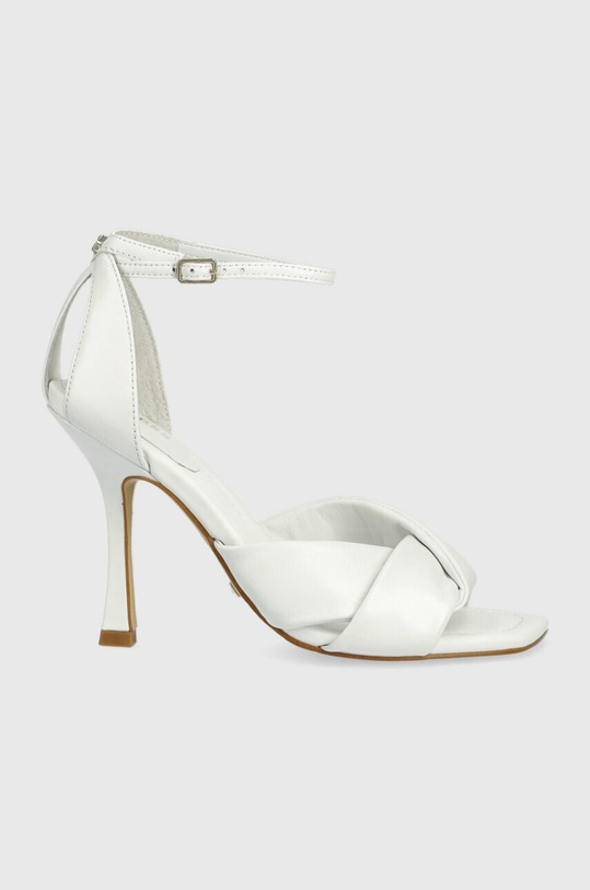 Kožne sandale Guess HYSON štikla bijela FL6HYS.LEA03.WHITE