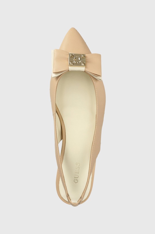 Guess baleriny skórzane MALLEY beżowy FL6MLL.LEA05.BEIGE