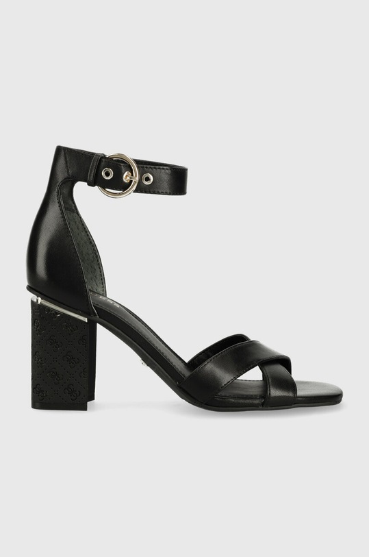 Guess sandały skórzane YANCY słupek czarny FL6YAN.LEA03.BLACK