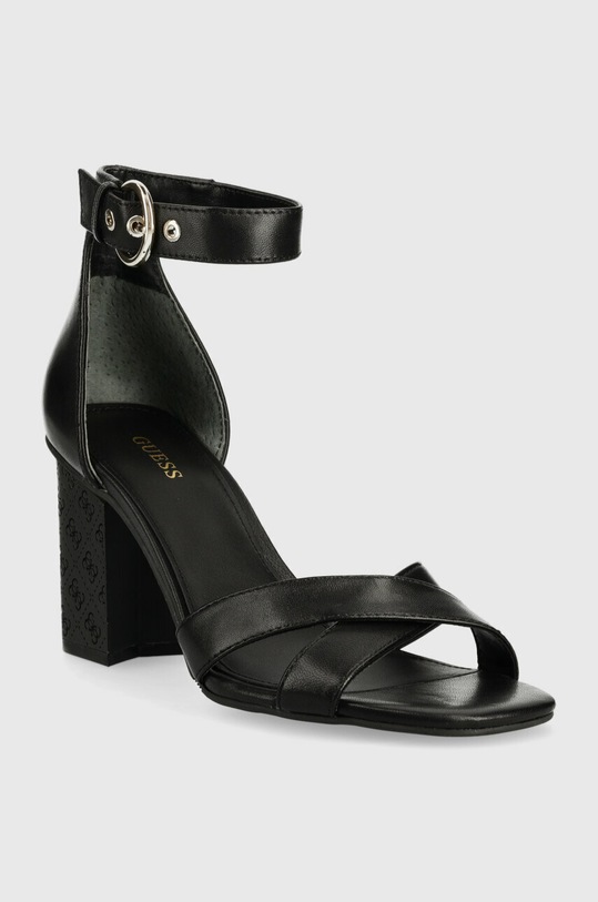 Guess sandały skórzane YANCY FL6YAN.LEA03.BLACK czarny SS23
