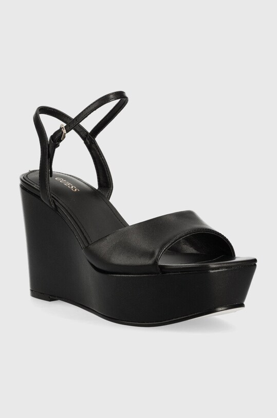 Guess sandały skórzane ZIONE2 FL6ZNE.LEA03.BLACK czarny SS23