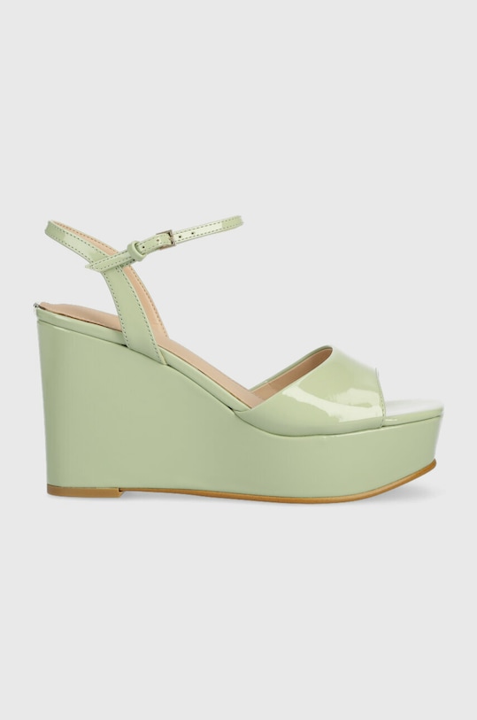 Sandály Guess ZIONE imitace lakované kůže zelená FL6ZON.PAF04.SAGE