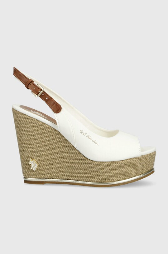 Сандали U.S. Polo Assn. AYLIN скосена платформа бял AYLIN013W.3C1