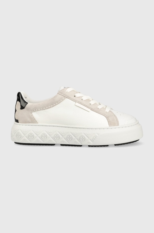 Tory Burch sneakers 149085-100 pelle fiore bianco 149085.100