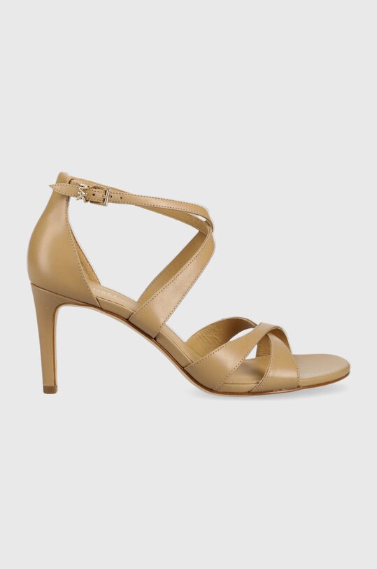 MICHAEL Michael Kors sandały skórzane Kinsley 5-8 cm beżowy 40S3KSMS1L.222