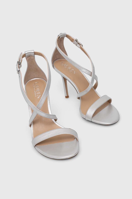 Lauren Ralph Lauren sandały skórzane Gabriele 802882597002.SILVER srebrny SS23